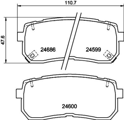 Bremžu uzliku kompl., Disku bremzes HELLA PAGID 8DB 355 013-551