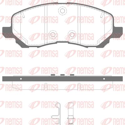 Комплект тормозных колодок, дисковый тормоз REMSA 0804.41