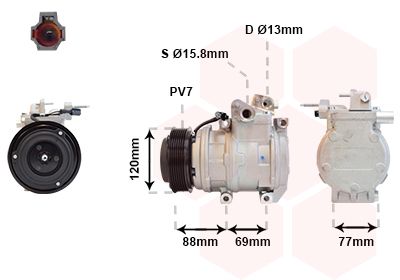 Компрессор, кондиционер VAN WEZEL 8300K117