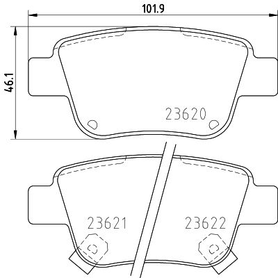Bremžu uzliku kompl., Disku bremzes HELLA PAGID 8DB 355 017-331