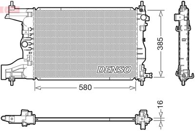 Радиатор, охлаждение двигателя DENSO DRM15017