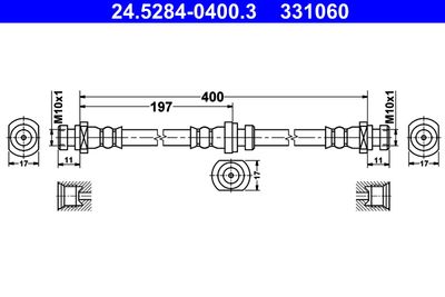 Bremžu šļūtene ATE 24.5284-0400.3