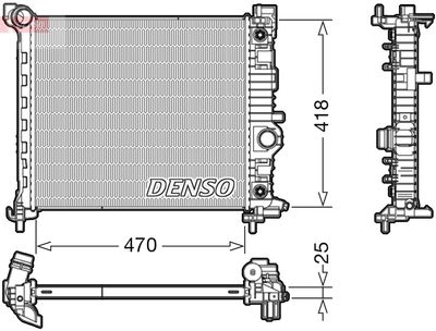 Радиатор, охлаждение двигателя DENSO DRM20116