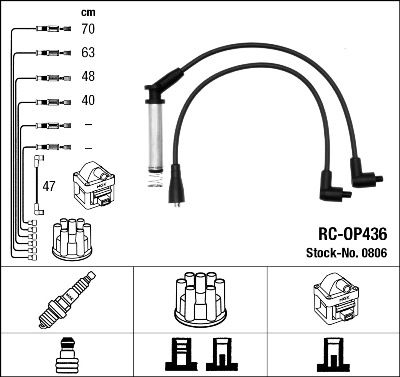 Augstsprieguma vadu komplekts NGK 0806