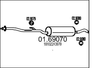 Глушитель выхлопных газов конечный MTS 01.69070