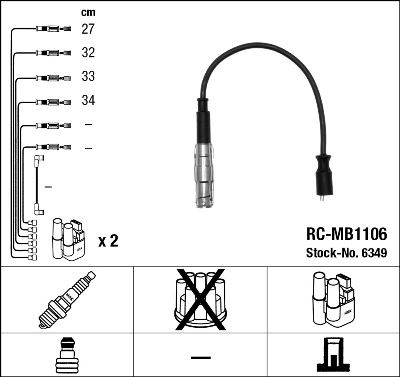 Augstsprieguma vadu komplekts NGK 6349