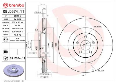 Bremžu diski BREMBO 09.D574.11