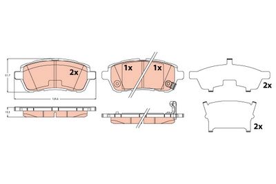 Bremžu uzliku kompl., Disku bremzes TRW GDB2238