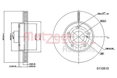 Тормозной диск METZGER 6110810