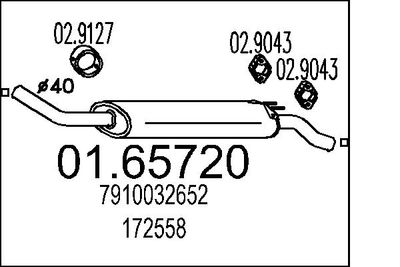 Глушитель выхлопных газов конечный MTS 01.65720