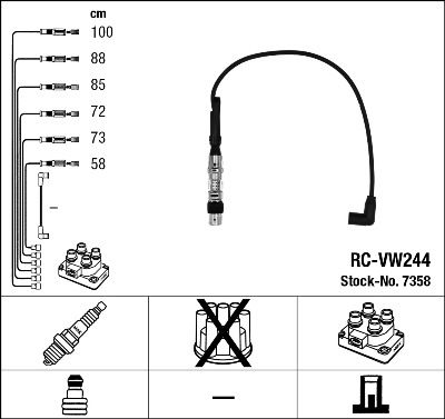 Augstsprieguma vadu komplekts NGK 7358