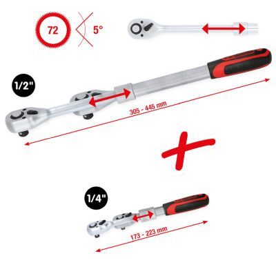 Uzgriežņu atslēga ar pārslēdzamu sprūdmehānismu KS TOOLS 914.1412