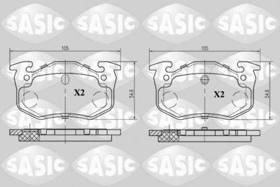 Bremžu uzliku kompl., Disku bremzes SASIC 6210011