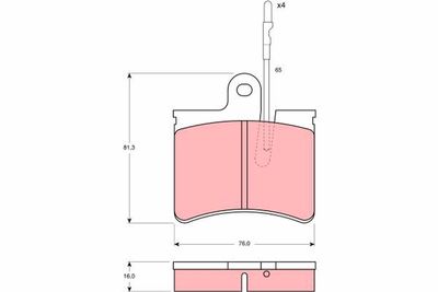 Комплект тормозных колодок, дисковый тормоз TRW GDB287