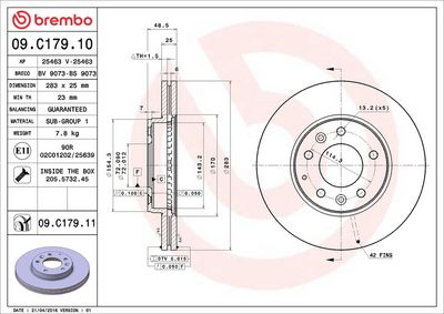 Тормозной диск BREMBO 09.C179.11