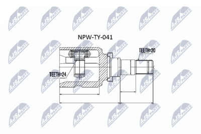 Šarnīru komplekts, Piedziņas vārpsta NTY NPW-TY-041