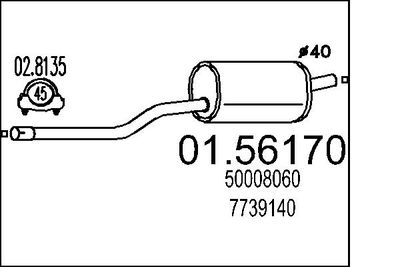 Средний глушитель выхлопных газов MTS 01.56170