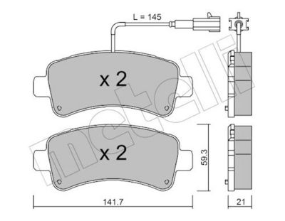Bremžu uzliku kompl., Disku bremzes METELLI 22-1033-0
