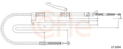 Тросик, cтояночный тормоз COFLE 92.17.1654