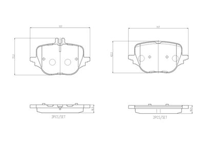 Комплект тормозных колодок, дисковый тормоз BREMBO P 50 169