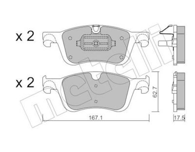 Bremžu uzliku kompl., Disku bremzes METELLI 22-1365-1