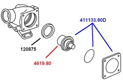 Termostats, Dzesēšanas šķidrums BorgWarner (Wahler) 411133.80D