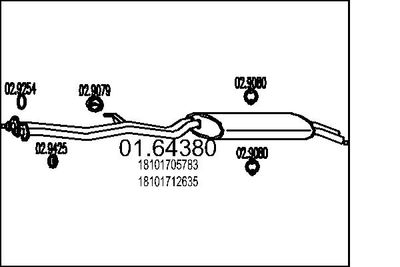Глушитель выхлопных газов конечный MTS 01.64380
