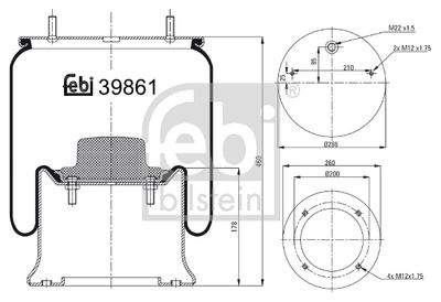 Pneimoatsperes spilvens, Pneimopiekare FEBI BILSTEIN 39861