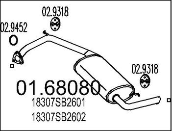 Глушитель выхлопных газов конечный MTS 01.68080