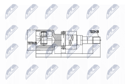 Шарнирный комплект, приводной вал NTY NPW-FR-037