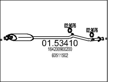 Средний глушитель выхлопных газов MTS 01.53410
