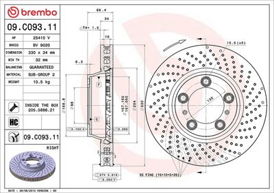 Bremžu diski BREMBO 09.C093.11