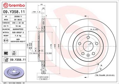 Bremžu diski BREMBO 09.Y358.11