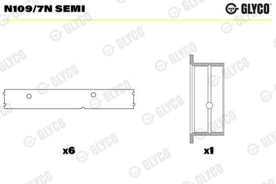 Sadales vārpstas gultnis GLYCO N109/7N SEMI
