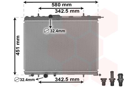 Radiators, Motora dzesēšanas sistēma VAN WEZEL 40002001