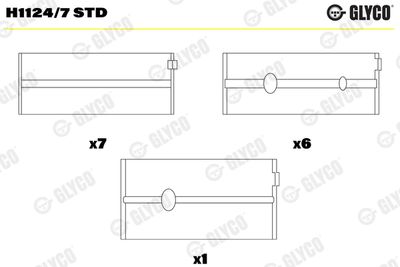 Kloķvārpstas gultnis GLYCO H1124/7 STD