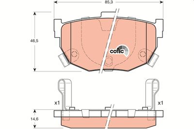 Комплект тормозных колодок, дисковый тормоз TRW GDB3170