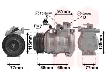 Компрессор, кондиционер VAN WEZEL 8300K124