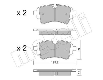 Bremžu uzliku kompl., Disku bremzes METELLI 22-1129-1