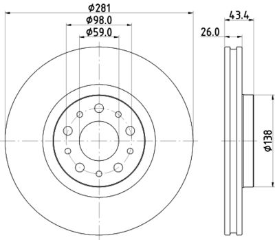 Bremžu diski HELLA PAGID 8DD 355 132-131