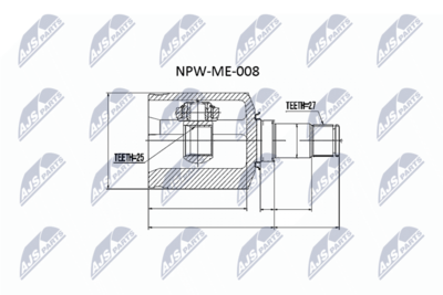Шарнирный комплект, приводной вал NTY NPW-ME-008