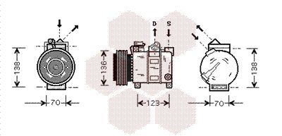 Компрессор, кондиционер VAN WEZEL 0100K016