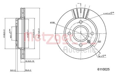 Тормозной диск METZGER 6110025
