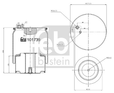 Pneimoatsperes spilvens, Pneimopiekare FEBI BILSTEIN 101739