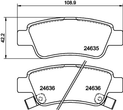 Bremžu uzliku kompl., Disku bremzes HELLA PAGID 8DB 355 013-591
