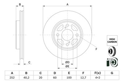 Тормозной диск BOSCH 0 986 479 F37