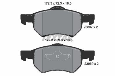 Комплект тормозных колодок, дисковый тормоз TEXTAR 2380701
