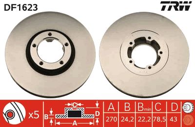Bremžu diski TRW DF1623