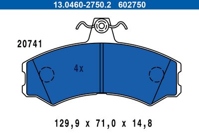 Bremžu uzliku kompl., Disku bremzes ATE 13.0460-2750.2