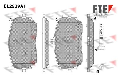 Bremžu uzliku kompl., Disku bremzes FTE 9011183